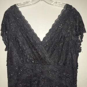 Sequin Lace Vneck Cocktail Dress